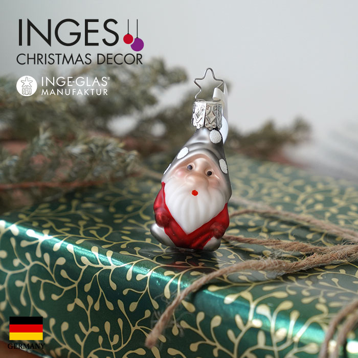 クリスマスツリー オーナメント ドイツ INGE-GLAS MANUFAKTUR（インゲ・グラス）ガラス 一頭身のミニノーム レッド 6cm _[100184]  s60