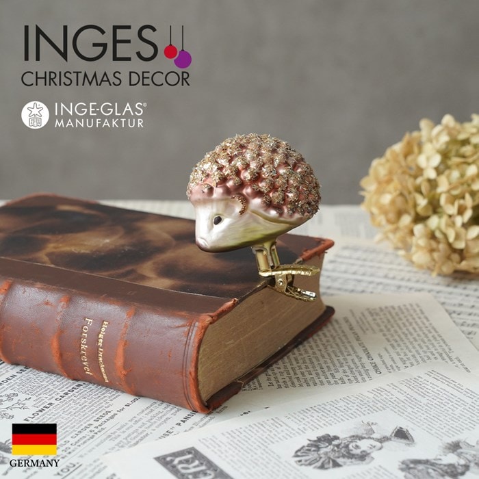クリスマスツリー オーナメント ドイツ INGE-GLAS MANUFAKTUR（インゲ・グラス）ガラス ハリネズミ 7cm _[100268]  s60