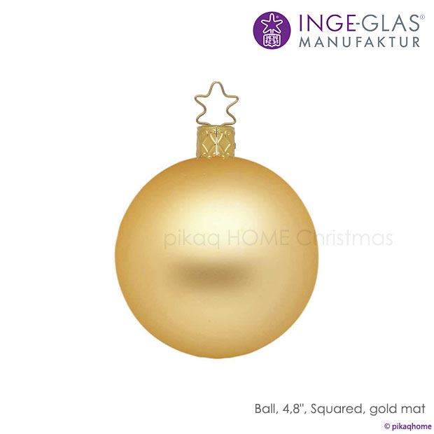クリスマスツリー オーナメント ドイツ INGE-GLAS MANUFAKTUR（インゲ・グラス）ガラス デコレーションボール インカゴールド マット 12cm 単品 _[100294]  s60