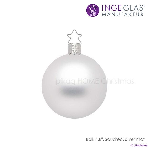 クリスマスツリー オーナメント ドイツ INGE-GLAS MANUFAKTUR（インゲ・グラス）ガラス デコレーションボール ホワイトマット 12cm 単品 _[100304]  s60