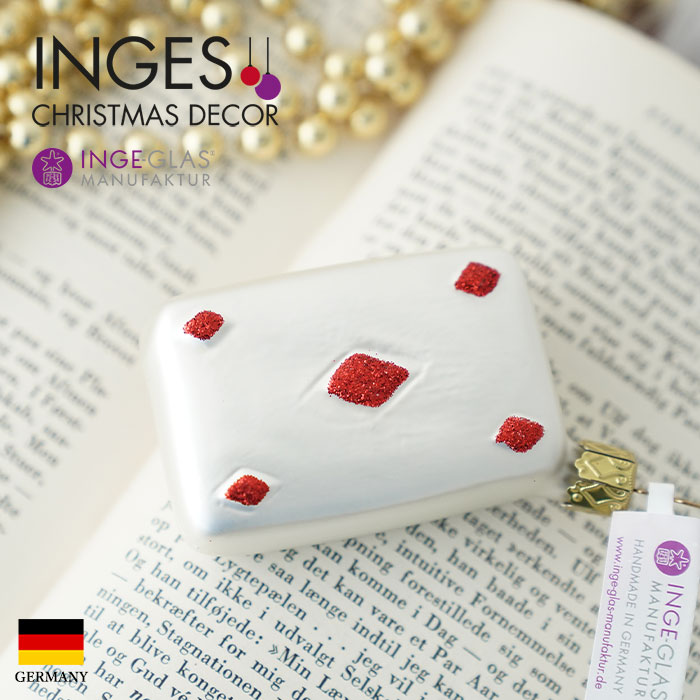 クリスマスツリー オーナメント ドイツ INGE-GLAS MANUFAKTUR（インゲ・グラス）［不思議の国のアリス］トランプ ダイヤのエース 7cm _[100329]  s60