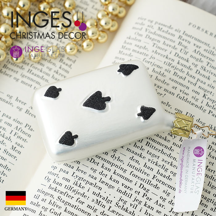 クリスマスツリー オーナメント ドイツ INGE-GLAS MANUFAKTUR（インゲ・グラス）［不思議の国のアリス］トランプ スペイド スペードのエース 7cm _[100331]  s60