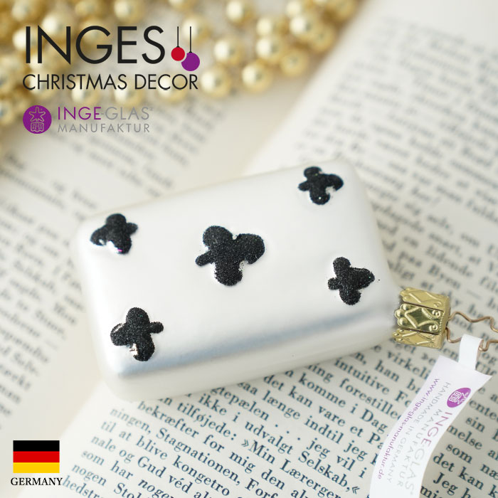 クリスマスツリー オーナメント ドイツ INGE-GLAS MANUFAKTUR（インゲ・グラス）［不思議の国のアリス］トランプ クローバーのエース 7cm _[100332]  s60
