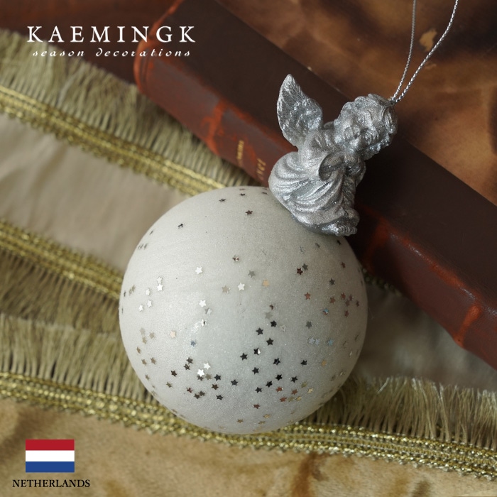 クリスマスツリー オーナメント ボール 北欧 KAEMINGK (カイミング) アークエンジェル 12cm 三角座りの天使 [3] デコレーションボール 1個入 _[130032-3]  s60