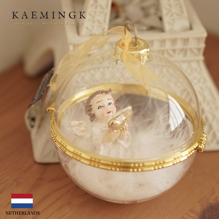クリスマスツリー オーナメント ボール 北欧 KAEMINGK (カイミング) アークエンジェル 天使 8cm 空を見上げる天使 [1] デコレーションボール 1個入 _[130044-1]  s60（A）