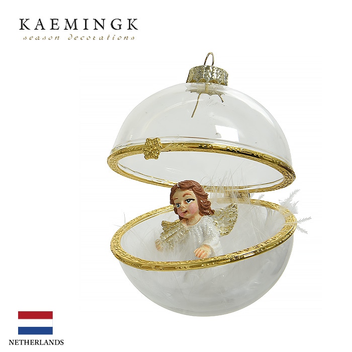 クリスマスツリー オーナメント ボール 北欧 KAEMINGK (カイミング) アークエンジェル 天使 8cm 正面を向き微笑む天使 [2] 1個入 _[130044-2]  s60