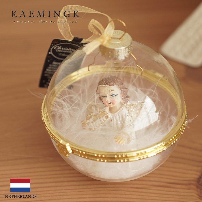 クリスマスツリー オーナメント ボール 北欧 KAEMINGK (カイミング) アークエンジェル 天使 8cm 正面を向き微笑む天使 [2] 1個入 _[130044-2]  s60（A）