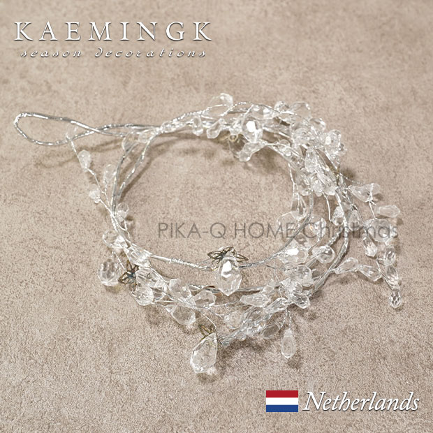 クリスマスツリー オーナメント 北欧 KAEMINGK (カイミング) クリアドロップガーランド ビジュー 透明 90cm _[130056]  s60