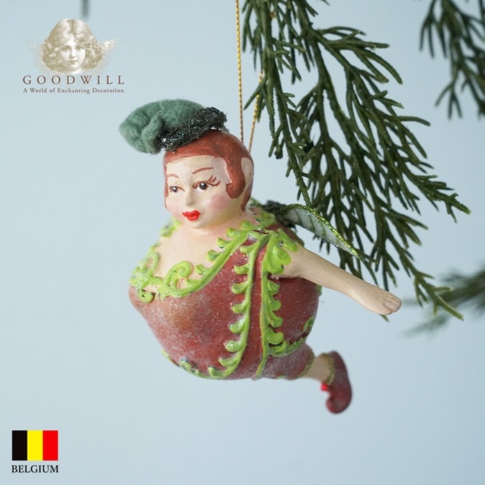 クリスマスツリー 飾り付け オーナメント ベルギー GOODWILL (グッドウィル) 木製 妖精のオーナメント 薄茶 [2] 12cm _B96702[150023-2]  s60
