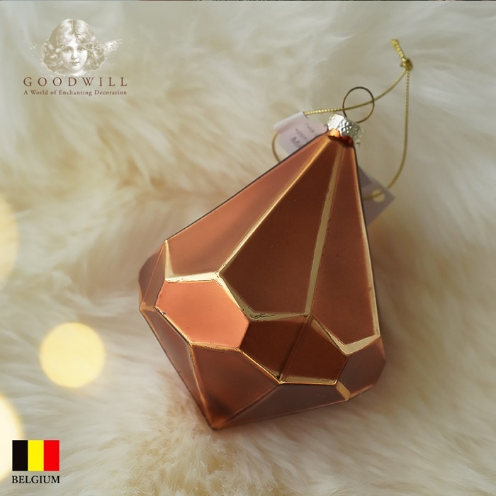 クリスマスツリー 飾り付け オーナメント ベルギー GOODWILL (グッドウィル) [2022ラペール90cm用] ダイヤモンド ブラウン 10cm _TR23208[150032-2]  s60