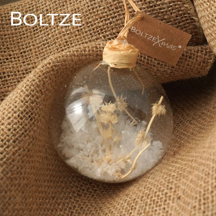 【190003-1】クリスマスツリー オーナメント ドイツ BOLTZE(ボルツ) ガラスボール マリサ 1個入 [1] ８cm ドライフラワー 花材 ナチュラル 天然素材 花の実