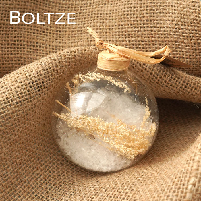 クリスマスツリー オーナメント ドイツ BOLTZE(ボルツ) ガラスボール マリサ 1個入 [2] 8cm ドライフラワー 花材 ナチュラル 天然素材 カスミソウ _[190003-2]  s60