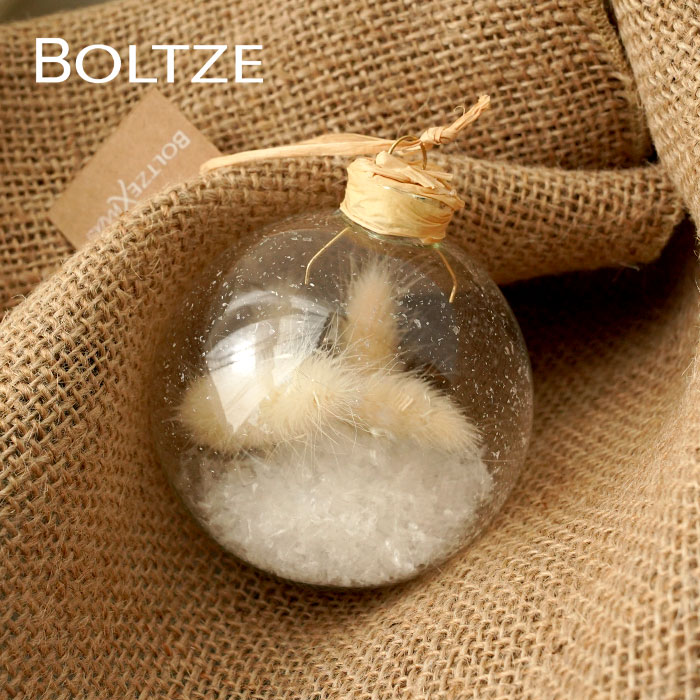 【190003-3】クリスマスツリー オーナメント ドイツ BOLTZE(ボルツ) ガラスボール マリサ 1個入 [3] 8cm ドライフラワー 花材 ナチュラル 天然素材 エノコログサ