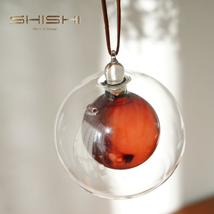 クリスマスツリー オーナメント 北欧 SHISHI (シシ) ルーチェ 10cm 内側にガラス玉 クリアブラウンボール _[170004]  s60
