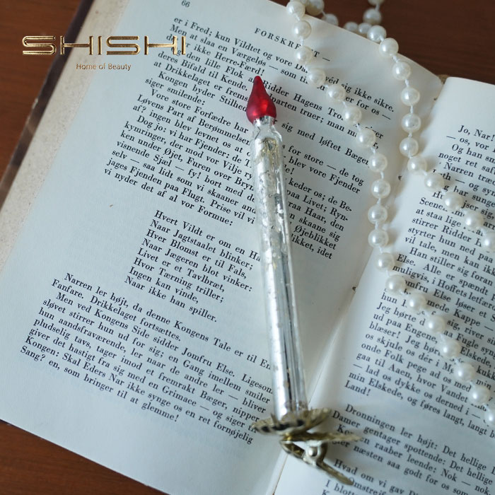 クリスマスツリー オーナメント 北欧 SHISHI (シシ) クリップ付き グラスキャンドル ガラスキャンドル シルバー 13.3cm _[170012]  s60