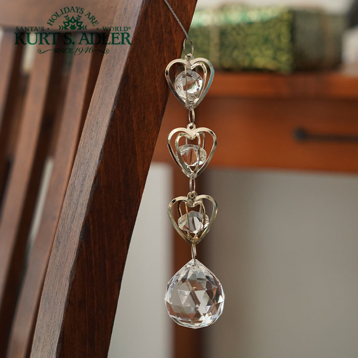 クリスマスツリー オーナメント KurtS.Adler (カーツアドラー) クリアダングル ハート型 12cm _[180003-3]  s60