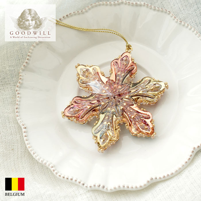 クリスマスツリー 飾り付け オーナメント ベルギー GOODWILL (グッドウィル) レインボースノーフレーク 8cm _MO94166[150078]  s60