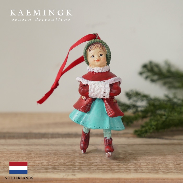クリスマスツリー オーナメント 北欧 KAEMINGK (カイミング) スケートを楽しむ緑の帽子の子供 [3]［Joy］ピカキュウホーム ピカキュウhome _[130083-3]  s60