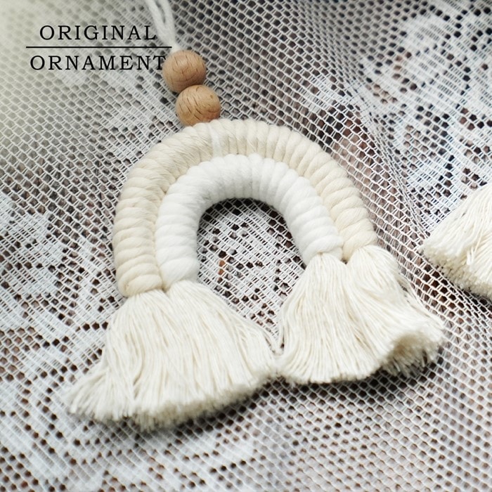 クリスマスツリー 飾り オーナメント 北欧 編みレインボー 10cm _[880176]  s60【ま】【BF-SALE2】