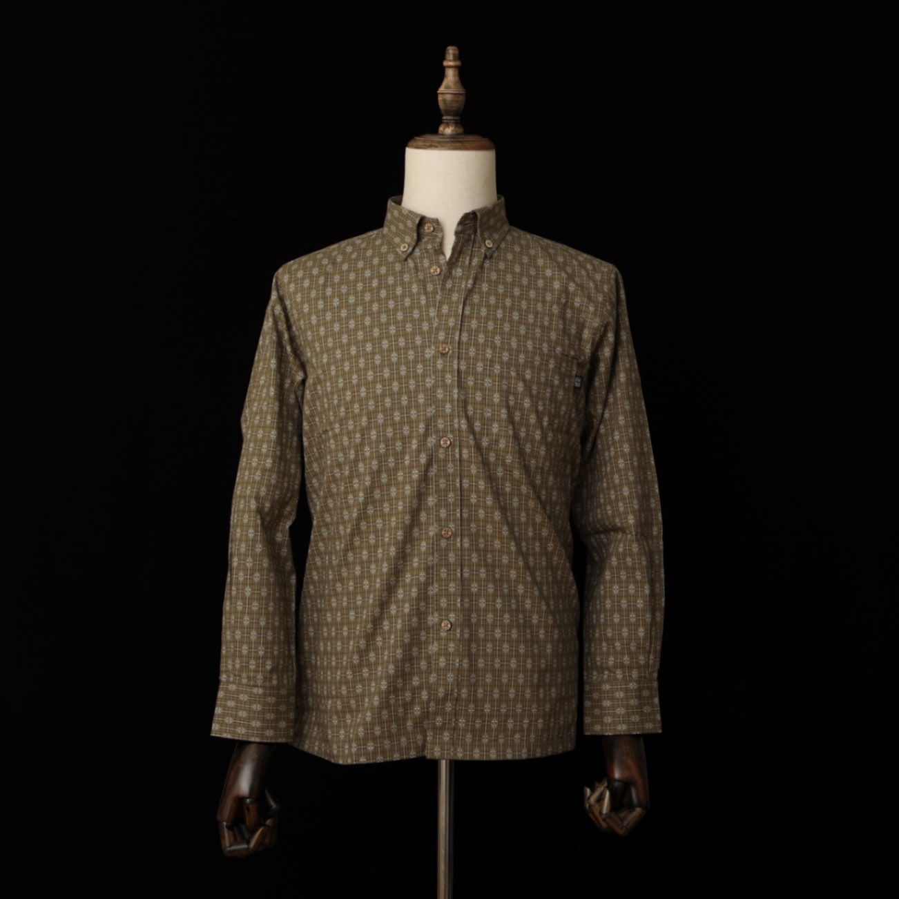 G1937　月桃物語　メンズ　＜織柄＞　ボタンダウン　長袖