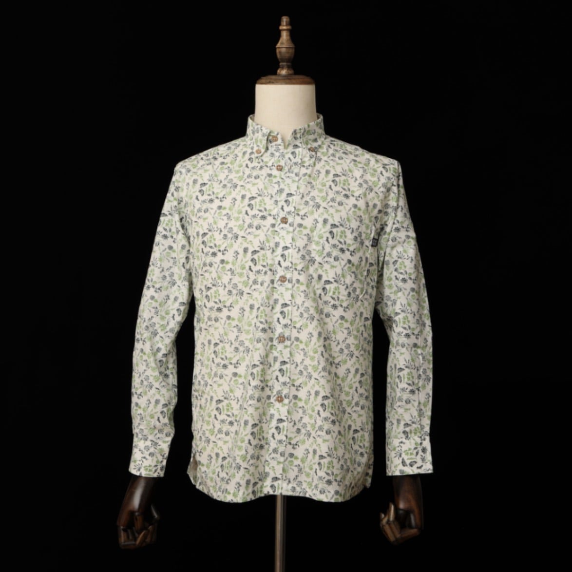 G1945　月桃物語　メンズ　＜小花柄＞　ボタンダウン　長袖