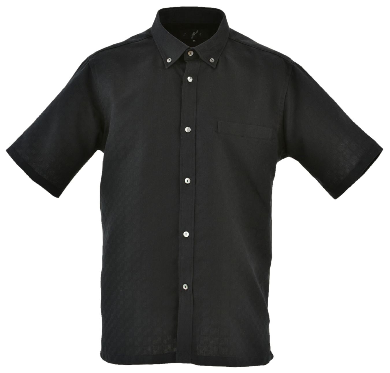 【3L・4L・5L】8804B メンズ 喪服 <やしらみ織総柄> 半袖 ボタンダウン