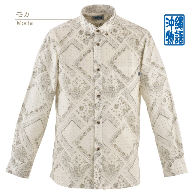 OK1983 メンズ <バンダナ柄> ボタンダウン 長袖