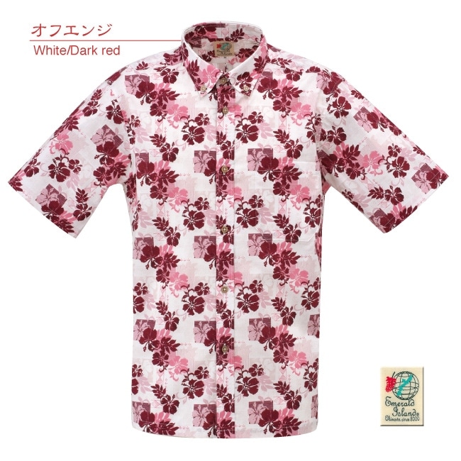 【アウトレット】【オフエンジ・M・L・LLのみ】EM1869　メンズ　＜パッチワーク柄＞　ボタンダウン