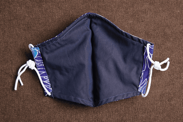 クレンゼ加工　洗える布マスク　＜カトレアリーフ柄＞　スモールサイズ【コン】