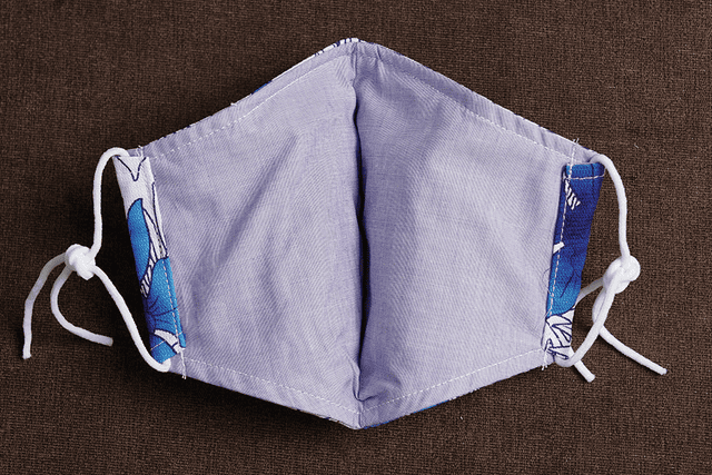 クレンゼ加工　洗える布マスク　＜カトレアリーフ柄＞　スモールサイズ【オフ／コン】