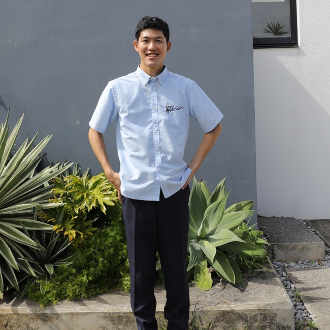 数量わずか】OK1850B メンズ ＜紅型ジンベイ柄使い＞ ボタンダウン通販