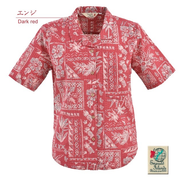 遊び心【MASH】ウールシャツ　アウター　パッチワーク　羽織り EM1187 レディース ＜パッチワーク柄＞ 開襟 半袖通販｜かりゆし