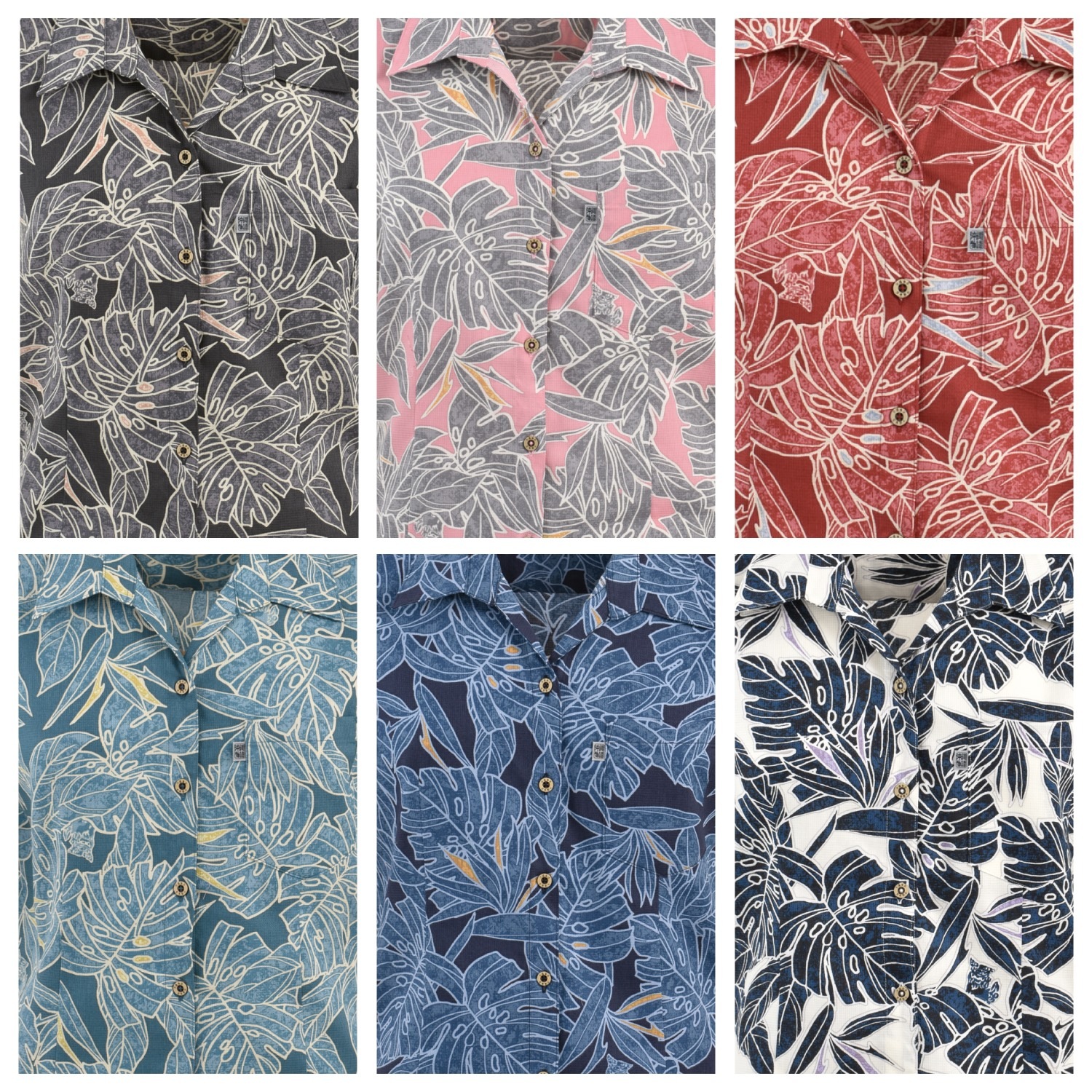 OK1142　レディース　＜ストレチア柄＞　スキッパー半袖