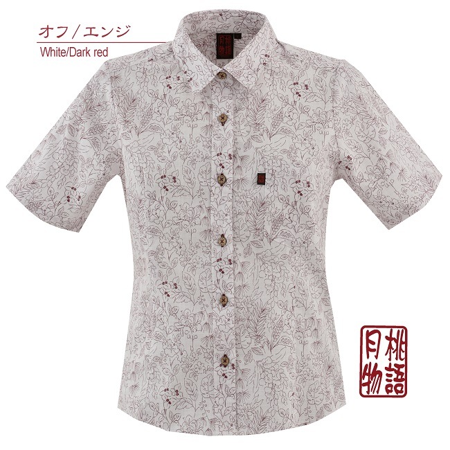 G1171　レディース　＜ライン柄＞　シャツ半袖