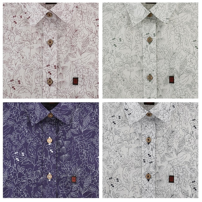 G1171　レディース　＜ライン柄＞　シャツ半袖