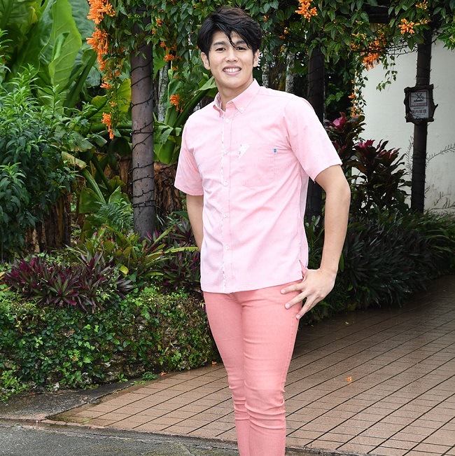 OKJ1835B　メンズ　<七宝紋様柄>　ボタンダウン