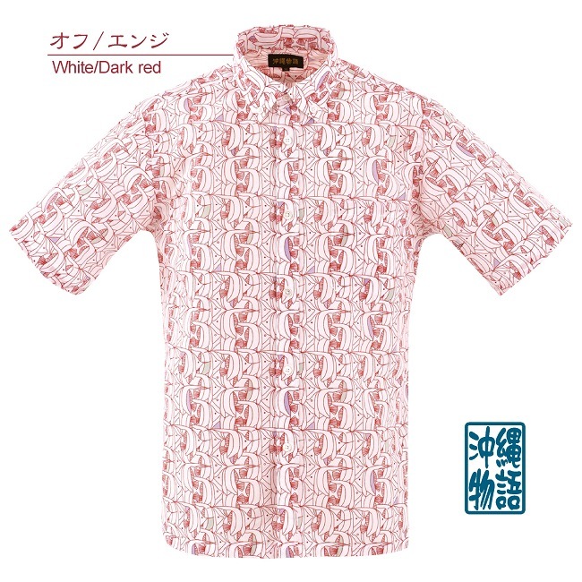 OK1865　メンズ　＜ハタタテダイ柄＞　ボタンダウン