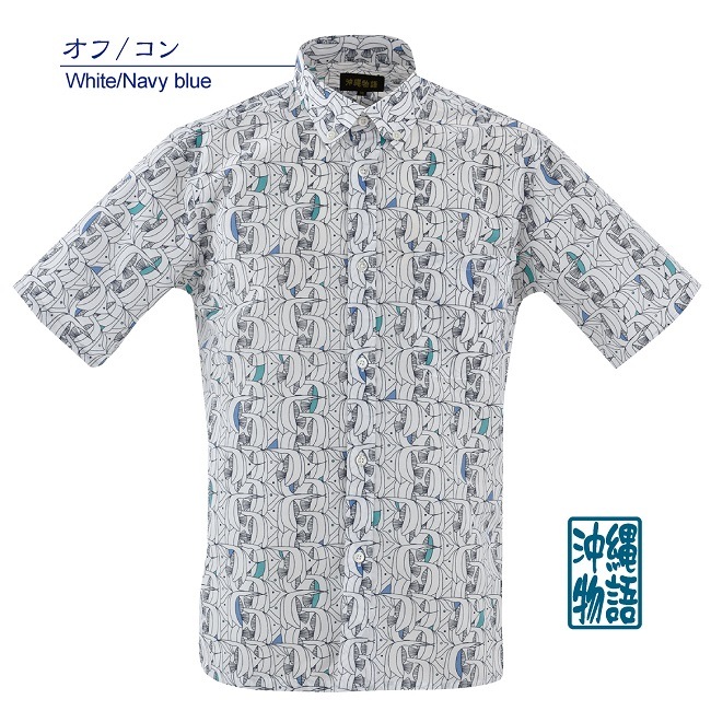 OK1865　メンズ　＜ハタタテダイ柄＞　ボタンダウン