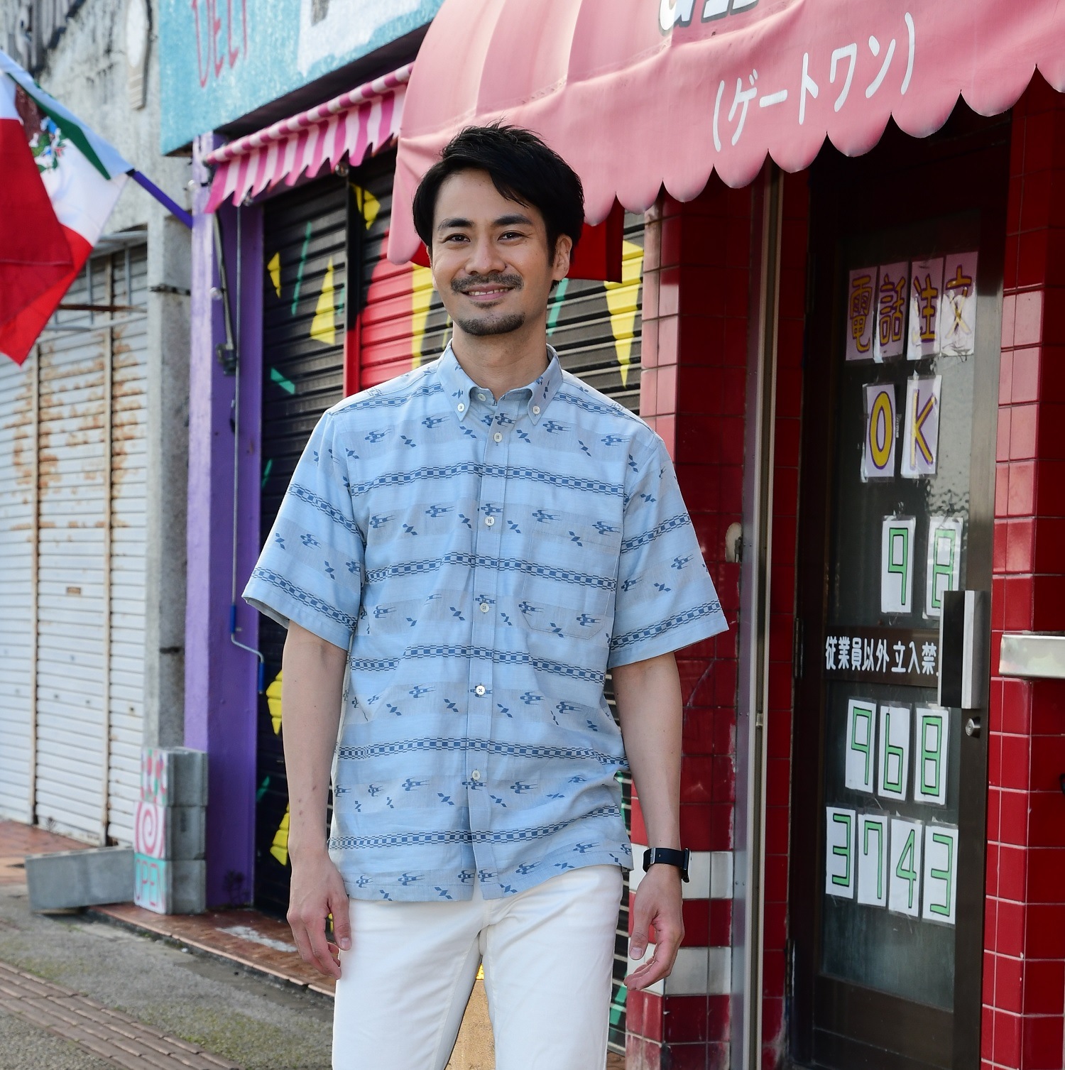 【受注生産受付中】A-6B　メンズ　＜ トゥイグァー柄＞　ボタンダウン