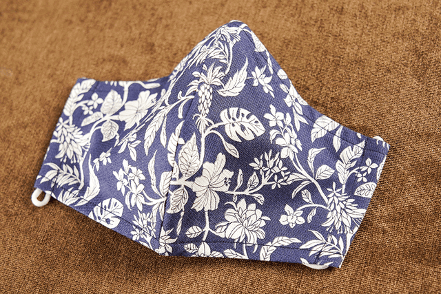 クレンゼ加工　洗える布マスク　＜デイゴ・ハイビ小柄＞　レギュラーサイズ【コン】