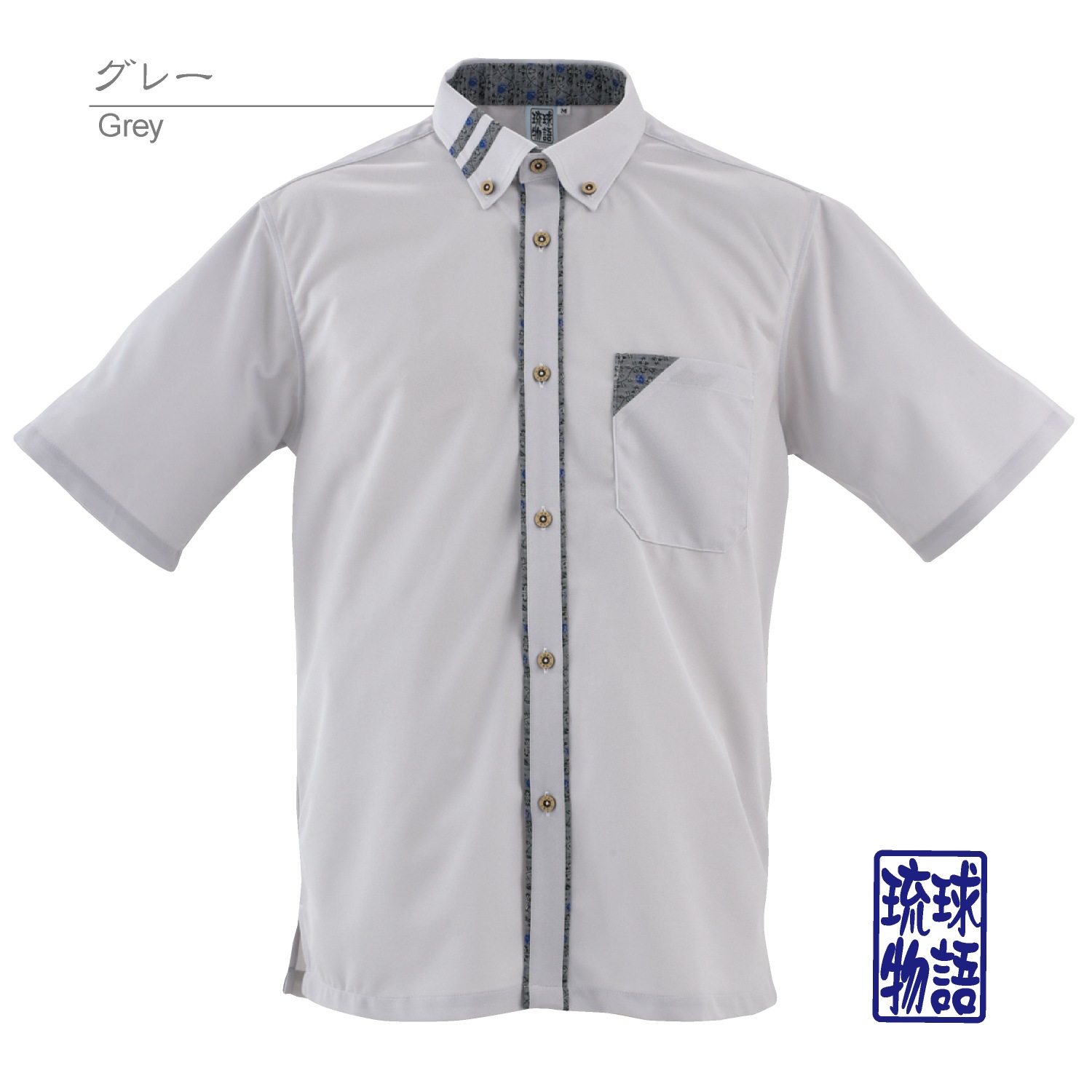 T1800B メンズ ＜ブーゲン柄紋様使い＞ ボタンダウン通販