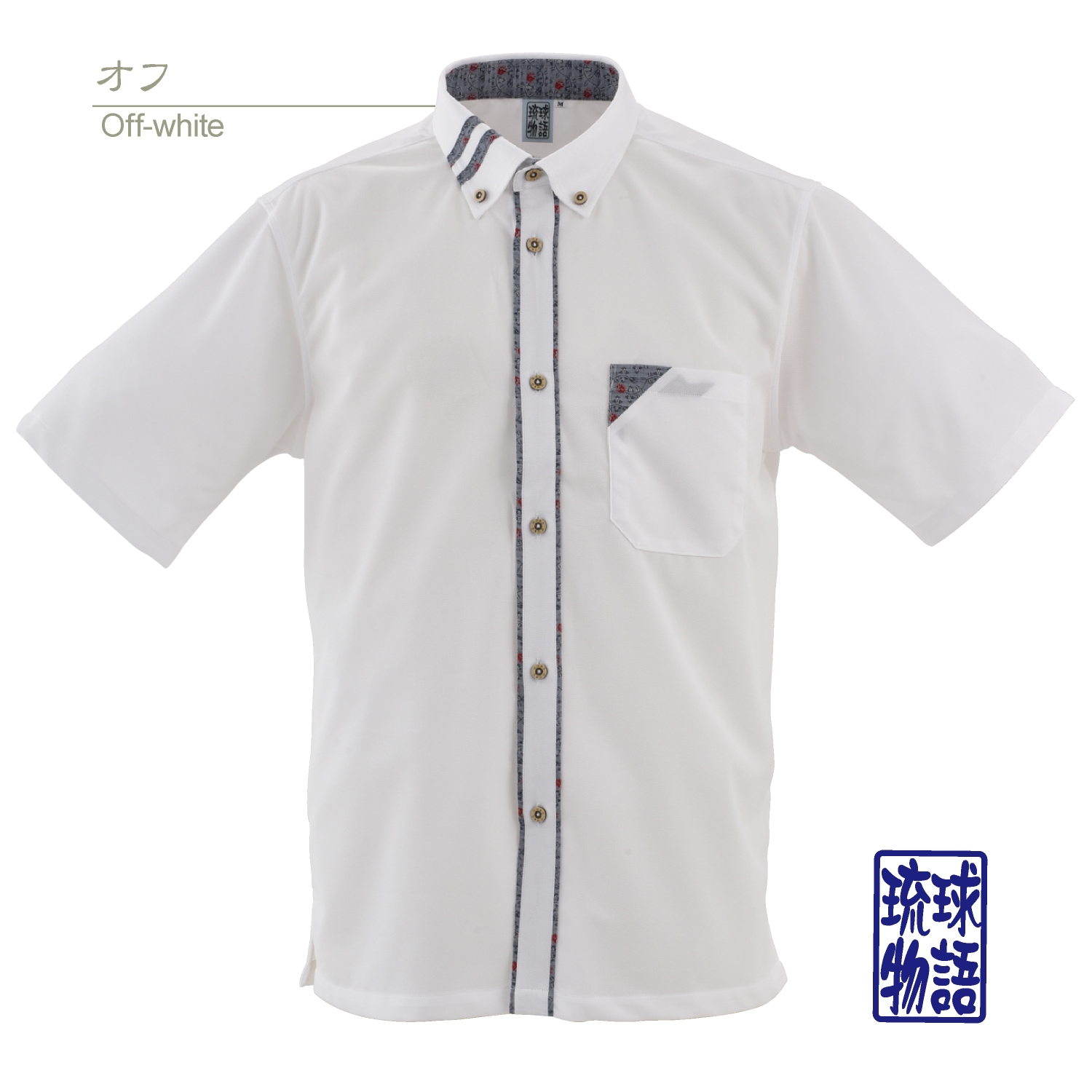 T1800B メンズ ＜ブーゲン柄紋様使い＞ ボタンダウン通販｜かりゆし