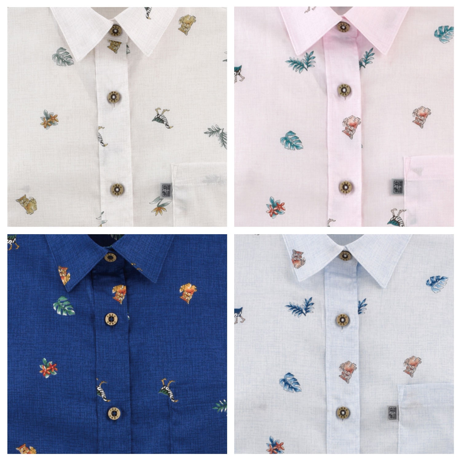 OK1135P　レディース　＜ヤンバルクイナ柄＞　シャツカラー