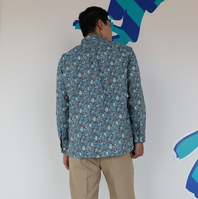 G1965 メンズ ＜小花柄＞ ボタンダウン 長袖通販｜かりゆしウェア専門