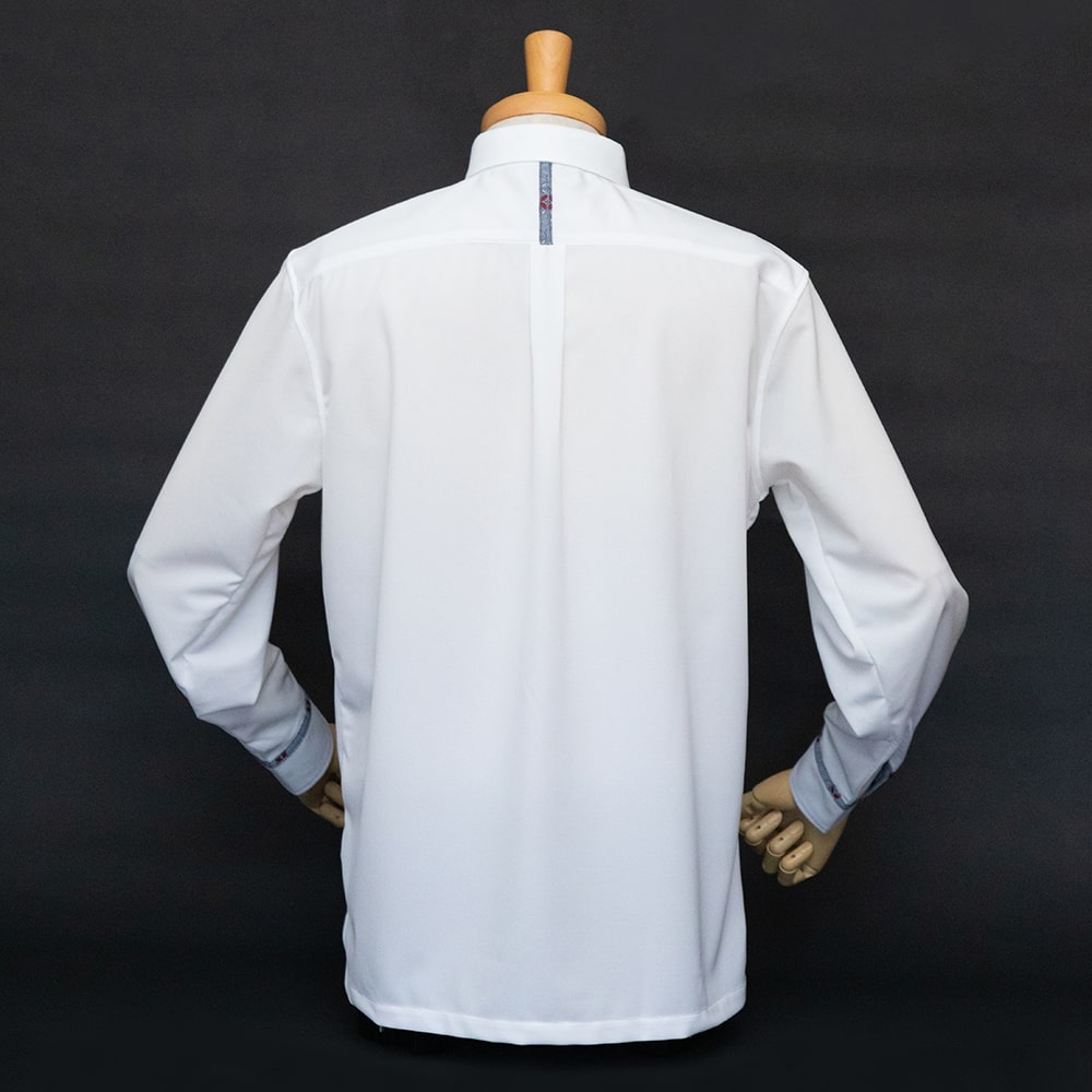 T1901　メンズ　＜七宝紋様柄使い＞　ボタンダウン　長袖