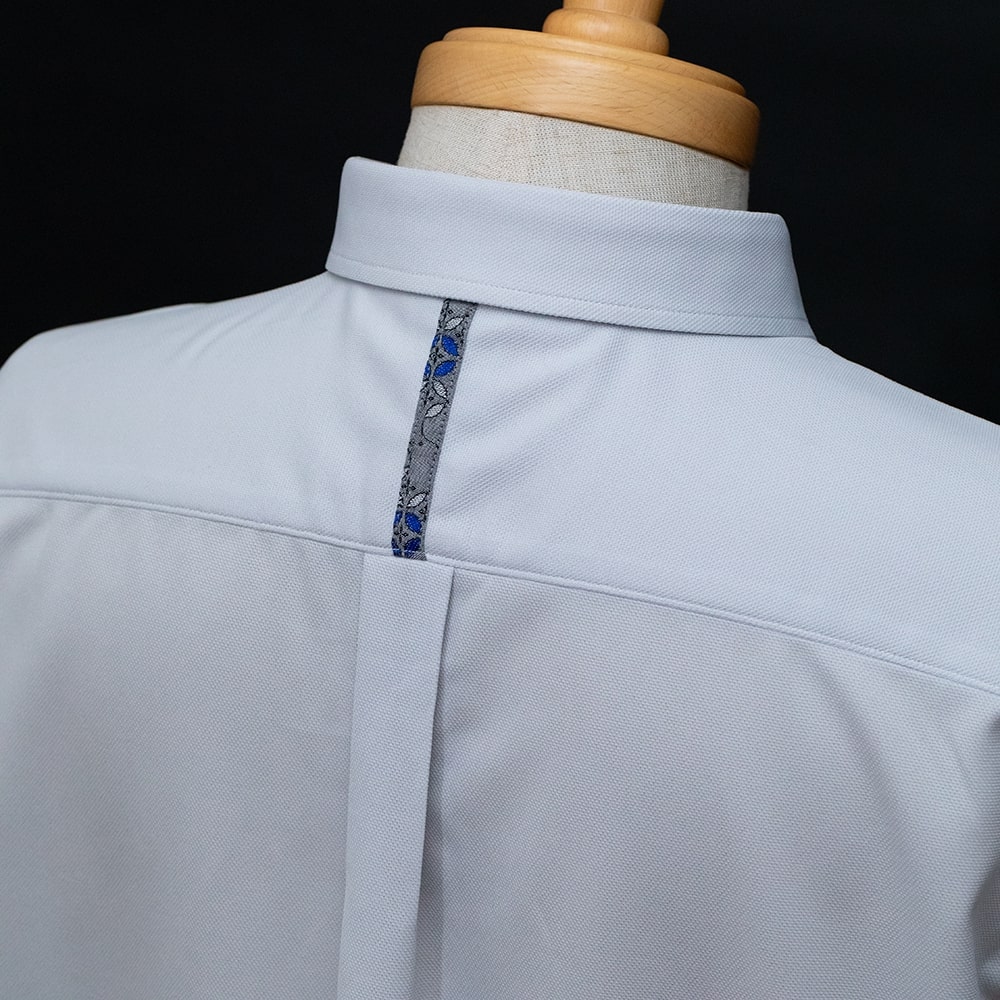 【3L】T1901B　メンズ　＜七宝紋様柄使い＞　ボタンダウン　長袖