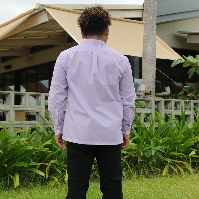 OM1911【光電子®】メンズ　＜アカショウビン柄使い＞　ボタンダウン　長袖