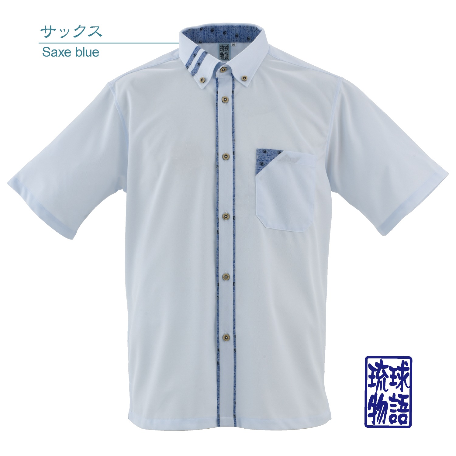 T1800 メンズ ＜ブーゲン柄紋様使い＞ ボタンダウン通販