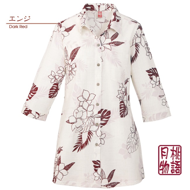 GP1107 レディース　＜プルメリア柄＞　チュニック