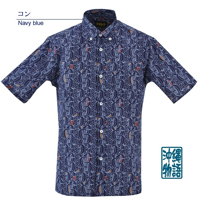 OK1865B　メンズ　＜ハタタテダイ柄＞　ボタンダウン